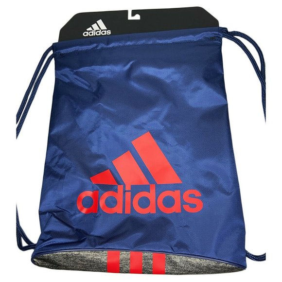 NWT ADIDAS AUTHENTIC BURST II SCHOOL SPORT MEN'S BLUE GRAY SACKPACK BACKPACK - Picture 3 of 3